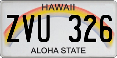 HI license plate ZVU326