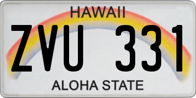 HI license plate ZVU331