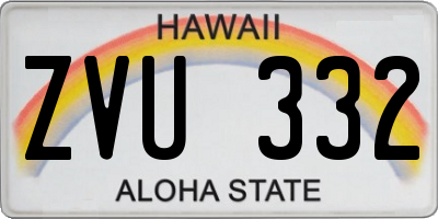 HI license plate ZVU332