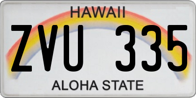 HI license plate ZVU335