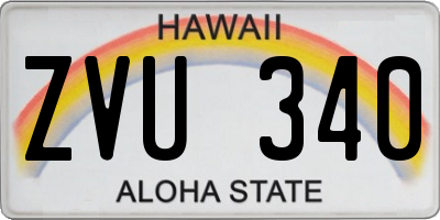HI license plate ZVU340