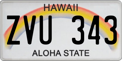 HI license plate ZVU343