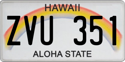 HI license plate ZVU351