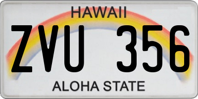 HI license plate ZVU356