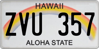 HI license plate ZVU357