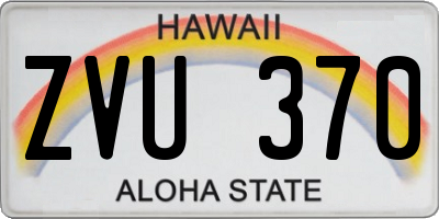 HI license plate ZVU370