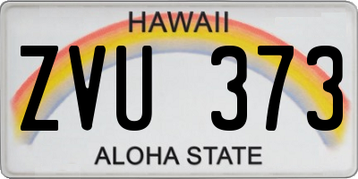 HI license plate ZVU373