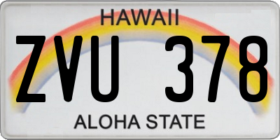 HI license plate ZVU378