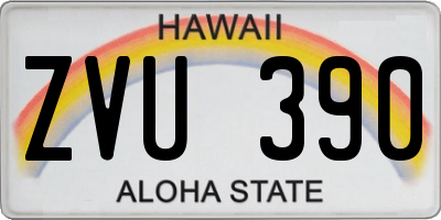 HI license plate ZVU390