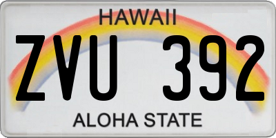 HI license plate ZVU392