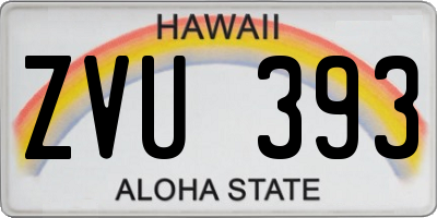 HI license plate ZVU393