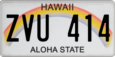 HI license plate ZVU414
