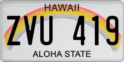 HI license plate ZVU419