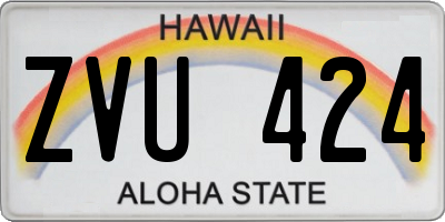 HI license plate ZVU424