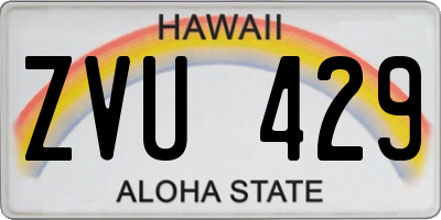 HI license plate ZVU429