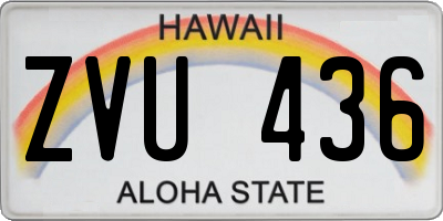HI license plate ZVU436