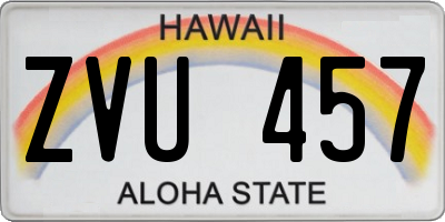 HI license plate ZVU457