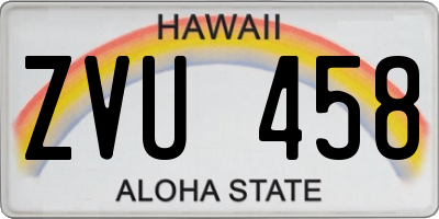 HI license plate ZVU458