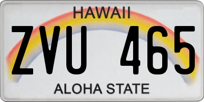 HI license plate ZVU465