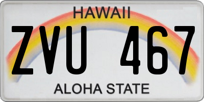 HI license plate ZVU467