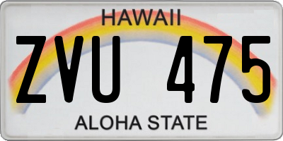 HI license plate ZVU475