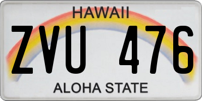 HI license plate ZVU476