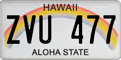 HI license plate ZVU477
