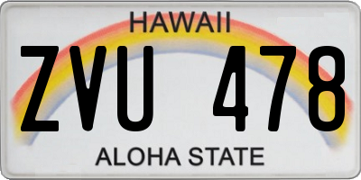 HI license plate ZVU478