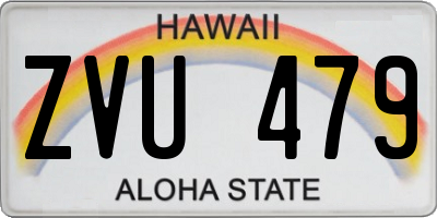 HI license plate ZVU479
