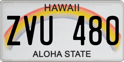 HI license plate ZVU480