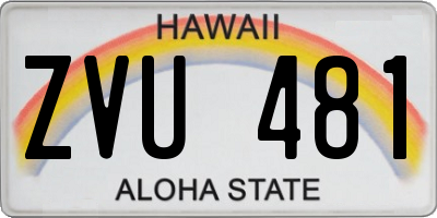 HI license plate ZVU481