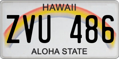 HI license plate ZVU486