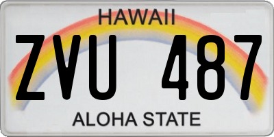 HI license plate ZVU487