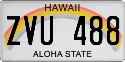 HI license plate ZVU488