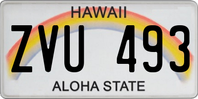 HI license plate ZVU493