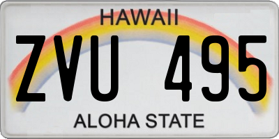 HI license plate ZVU495