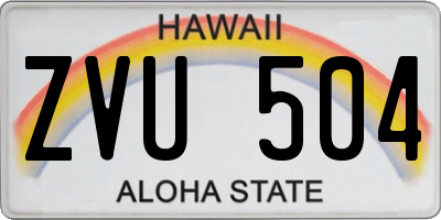 HI license plate ZVU504