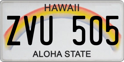 HI license plate ZVU505