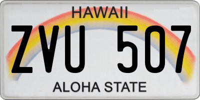 HI license plate ZVU507
