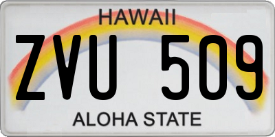 HI license plate ZVU509
