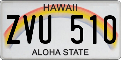 HI license plate ZVU510