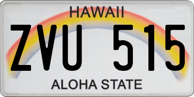HI license plate ZVU515