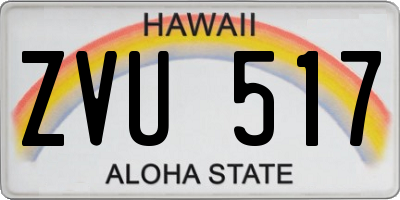 HI license plate ZVU517