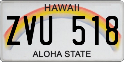 HI license plate ZVU518