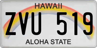 HI license plate ZVU519