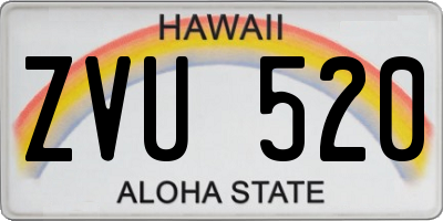 HI license plate ZVU520