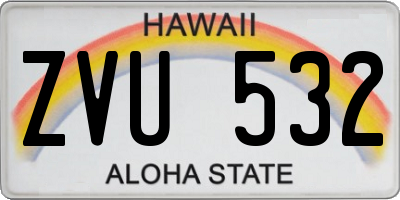 HI license plate ZVU532