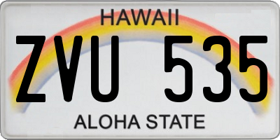 HI license plate ZVU535
