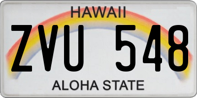 HI license plate ZVU548