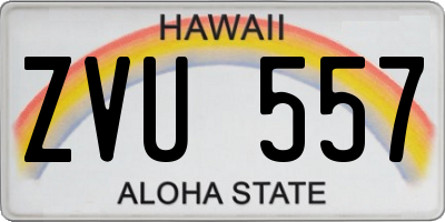HI license plate ZVU557